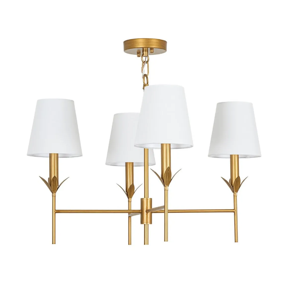 French Country 4-Light Fabric Round Candle Style Chandelier