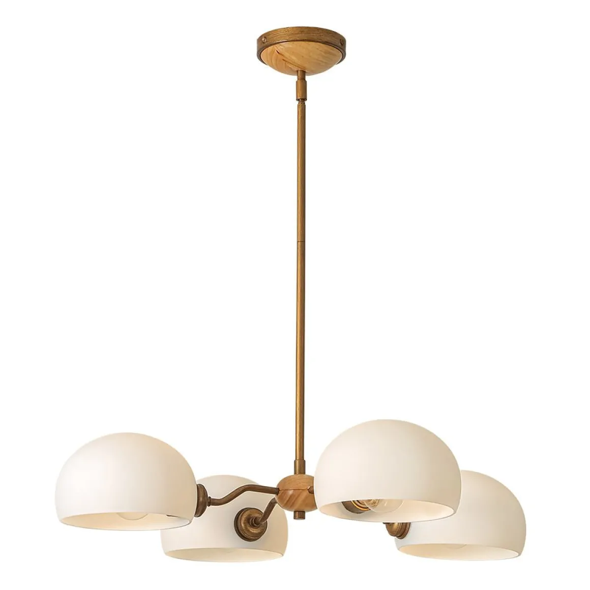 French Country 4-Light Frosted Glass Round Sputnik Chandelier