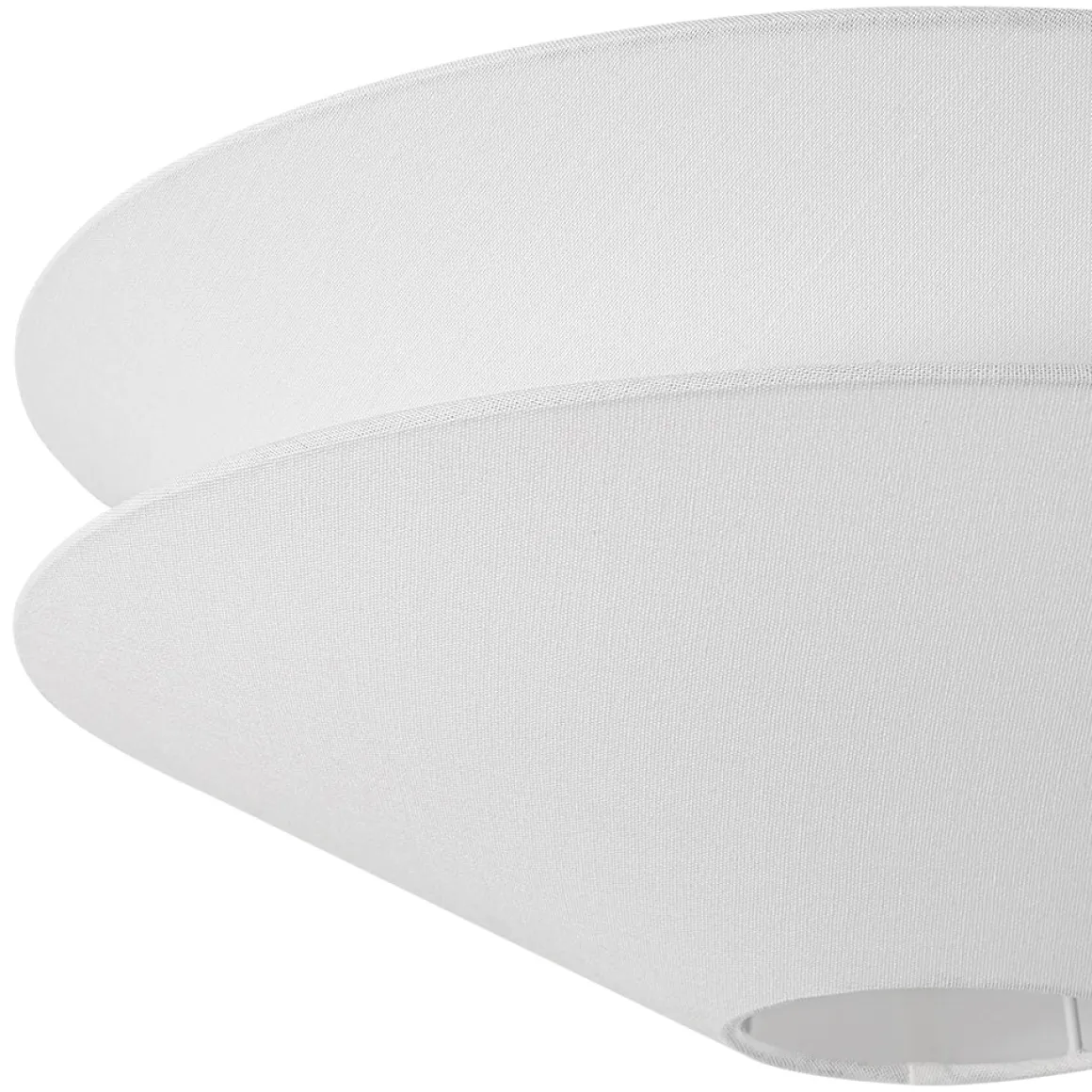 French Country 2-Tier White Linen Conical Semi Flush Mount