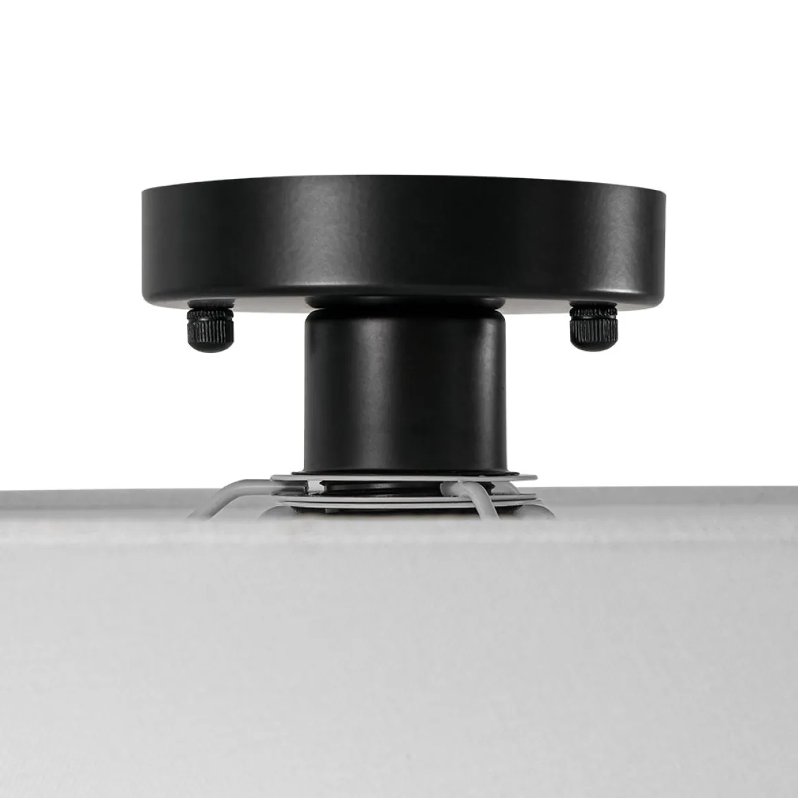 French Country 2-Tier White Linen Conical Semi Flush Mount