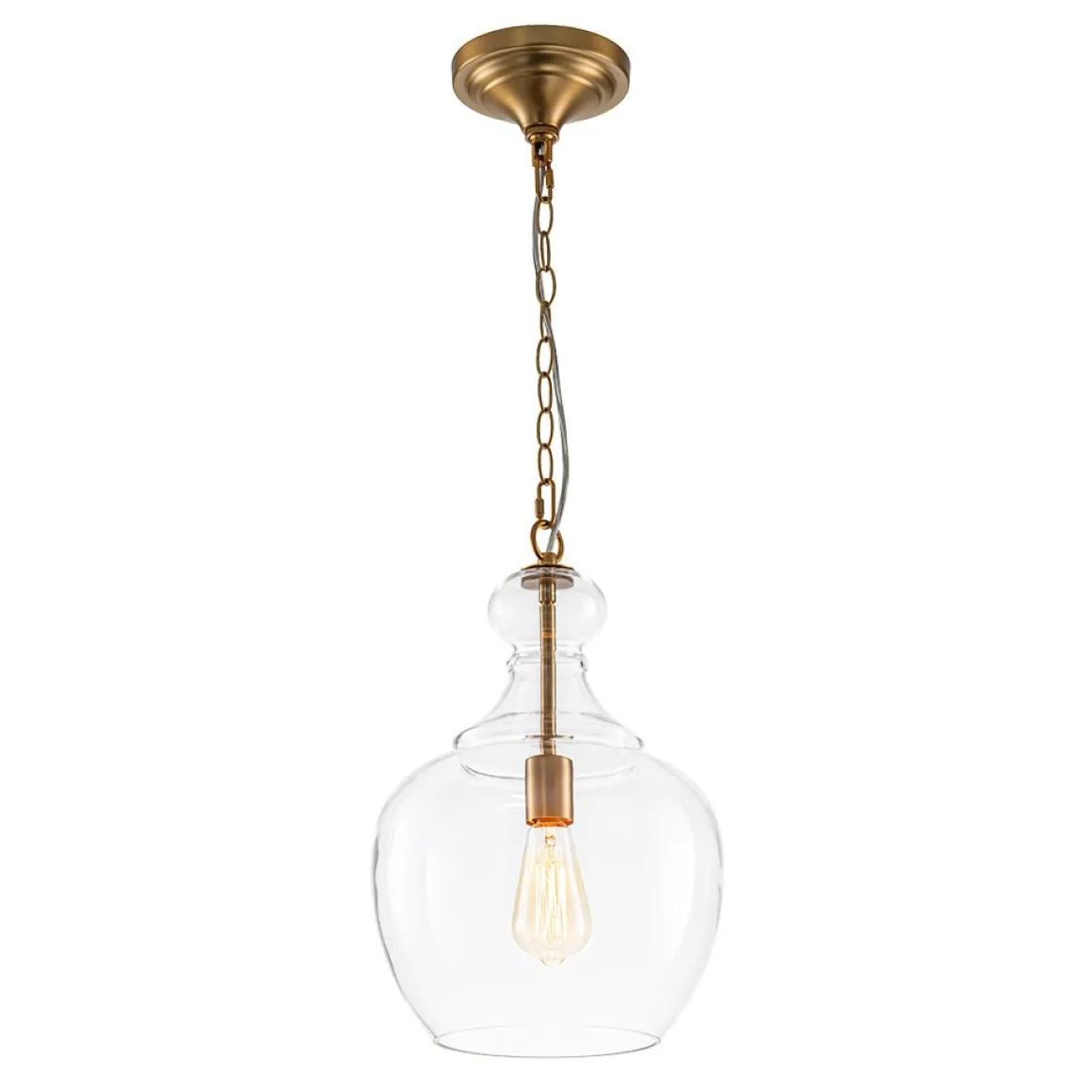 French Farmhouse 1-Light Glass Bell Kitchen Pendant Light