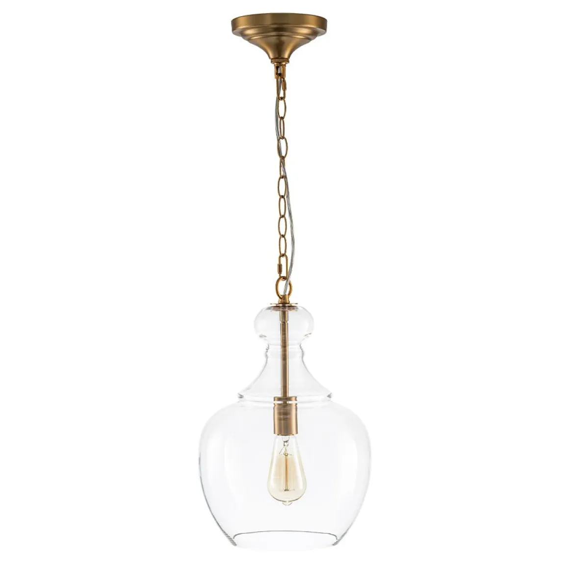 French Farmhouse 1-Light Glass Bell Kitchen Pendant Light