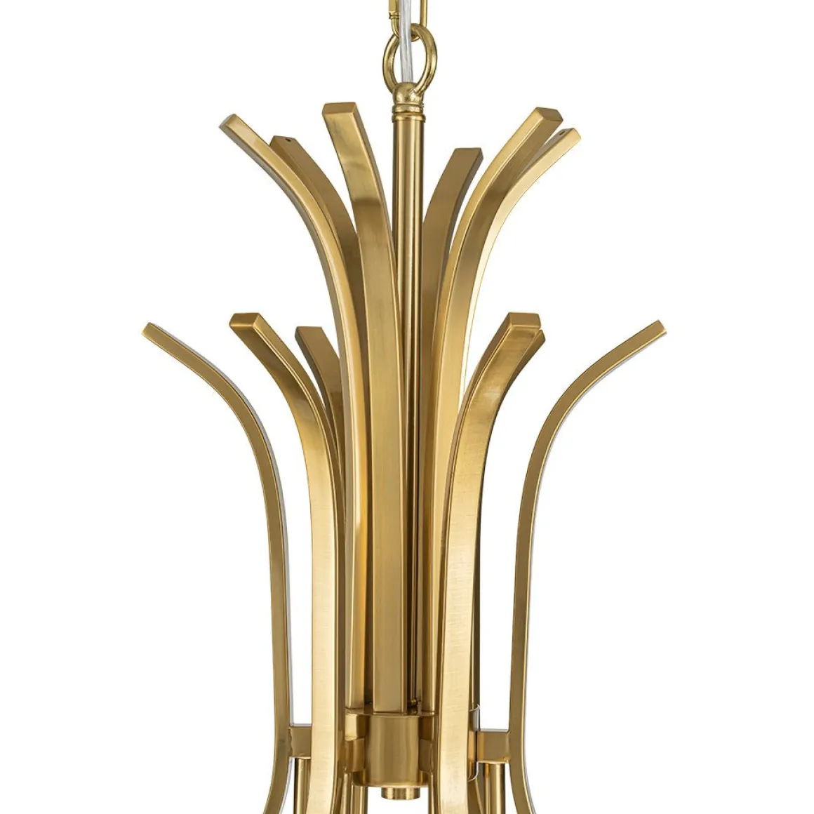 French 6-Light Frosted Glass Shade Scrolling Chandelier