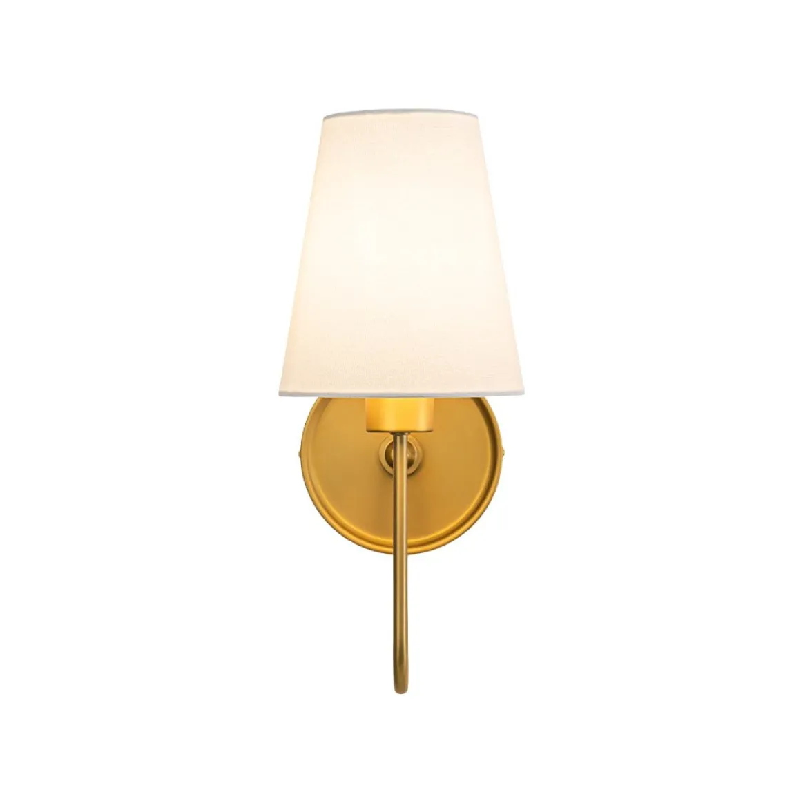French 1-Light White Linen Conical Vanity Wall Sconce