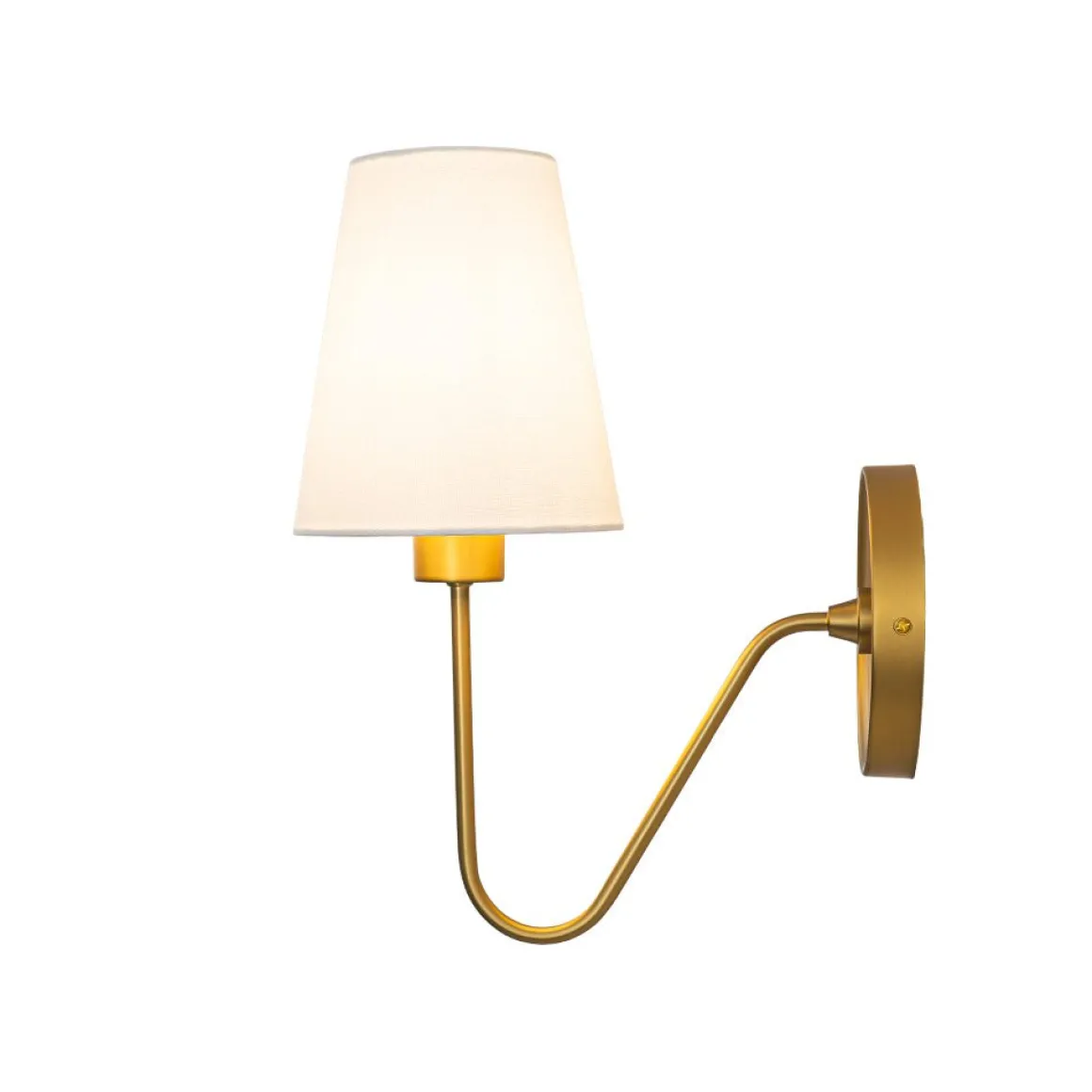 French 1-Light White Linen Conical Vanity Wall Sconce