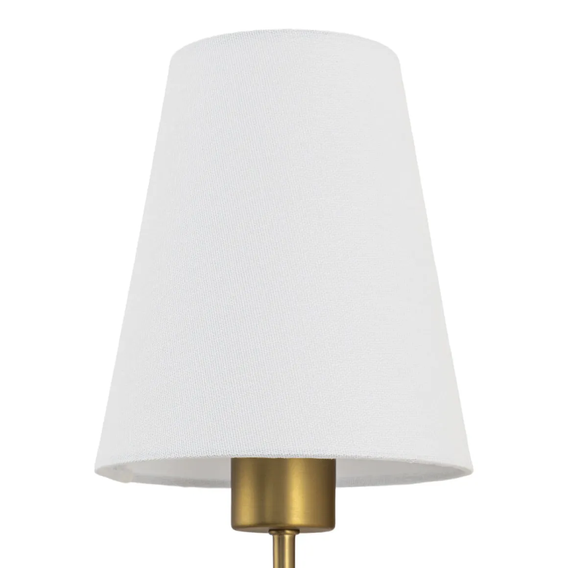 French 1-Light White Linen Conical Vanity Wall Sconce