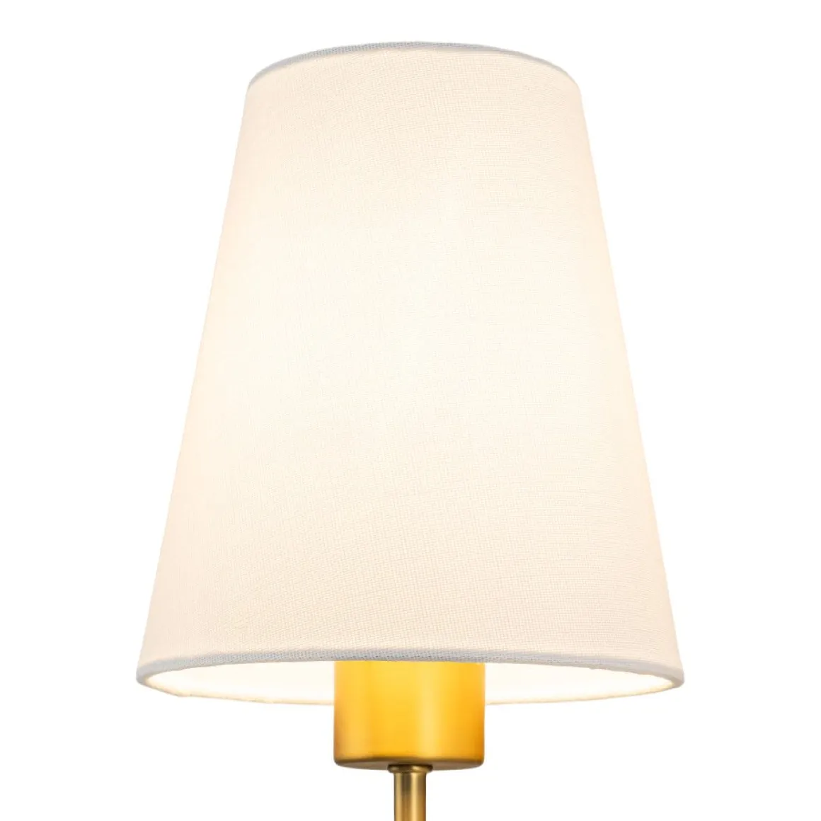 French 1-Light White Linen Conical Vanity Wall Sconce