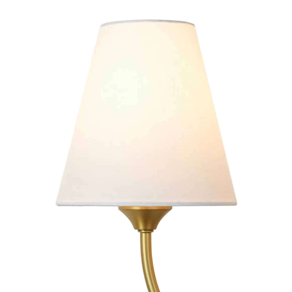 French 2-Light White Linen Conical Vanity Wall Sconce