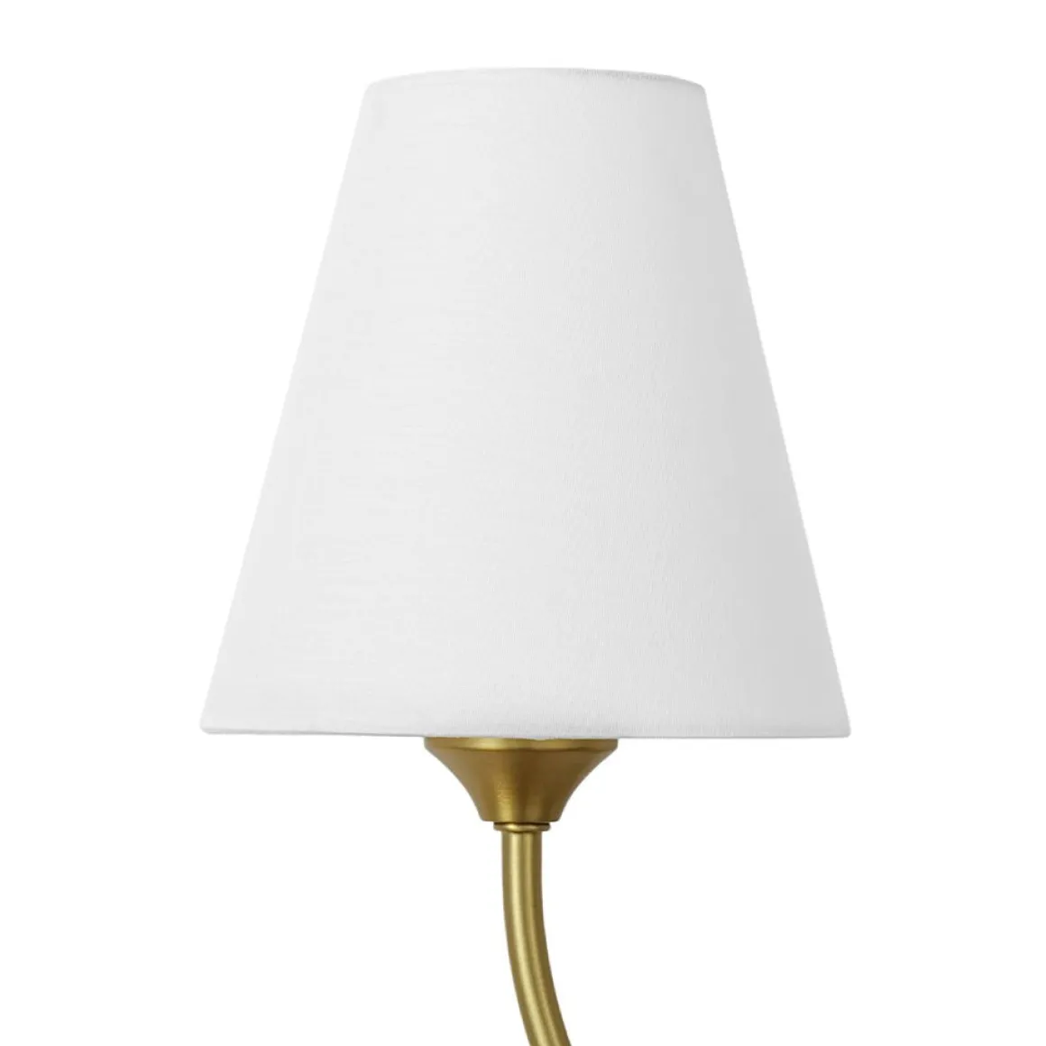 French 2-Light White Linen Conical Vanity Wall Sconce
