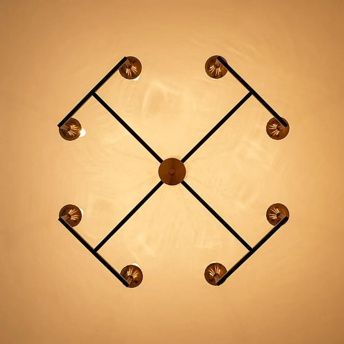 French Modern Iron 8-Light Candle Chandelier