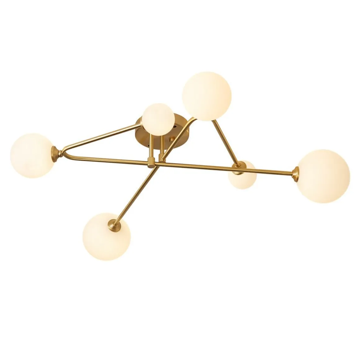 Frosted Bubble Linear Sputnik Semi Flush Mount