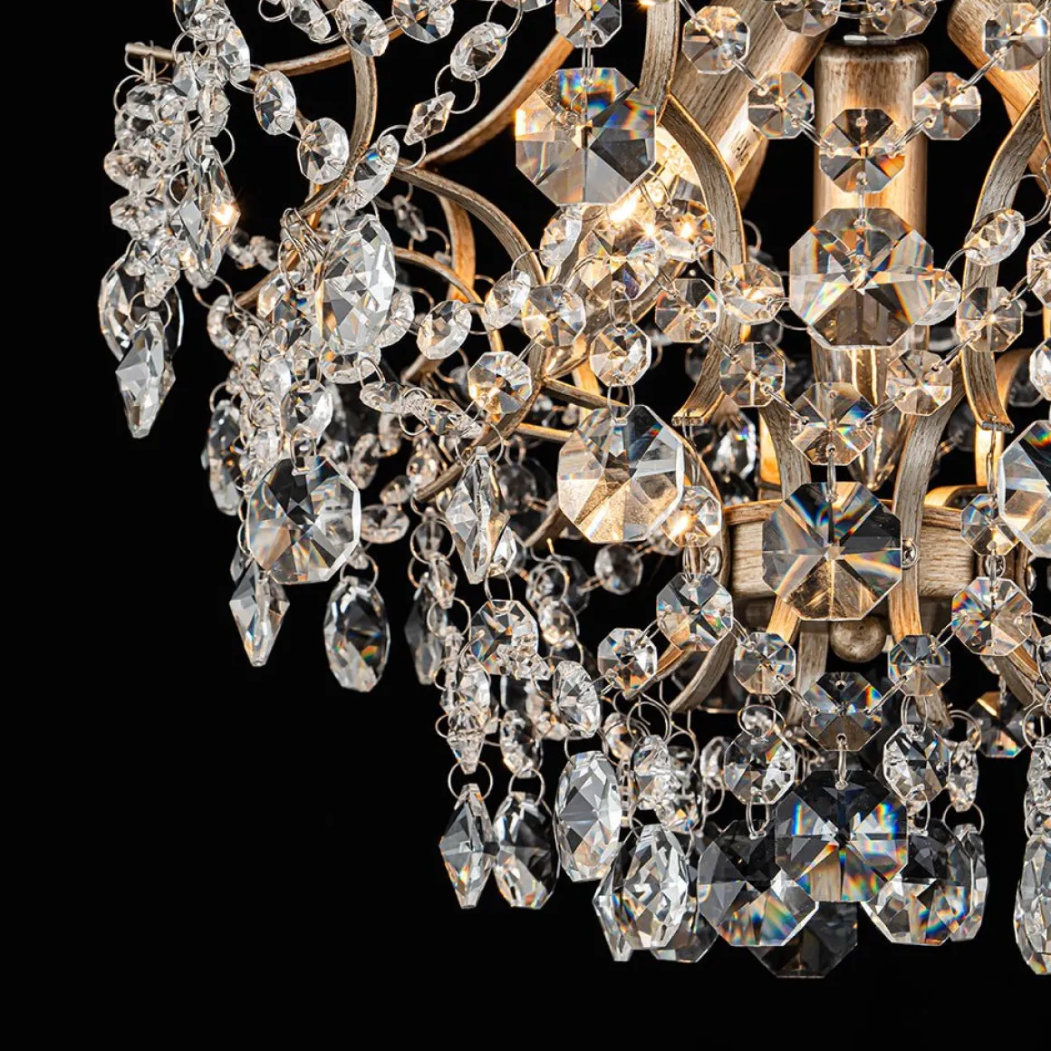 Glam Bloom Draped Crystal Accented Semi Flush Mount