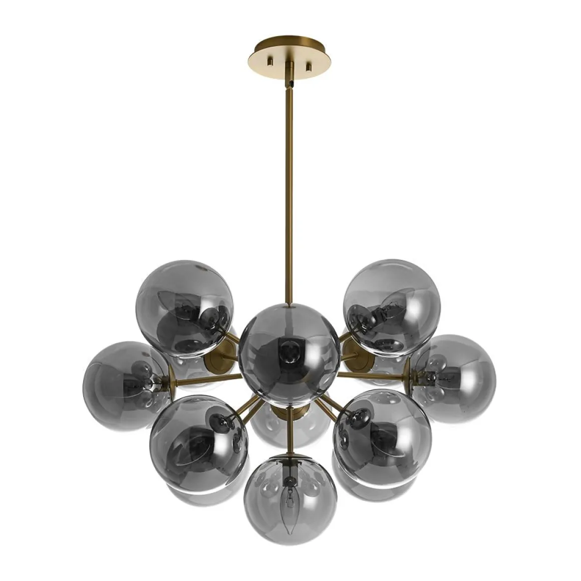 Glam Dark Pearl Sputnik Smoked Glass Bubble Chandelier Light Fixture