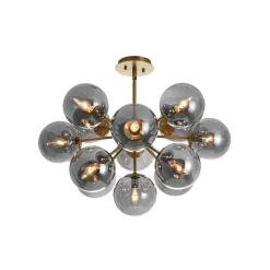Glam Dark Pearl Sputnik Smoked Glass Bubble Chandelier Light Fixture