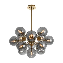 Glam Dark Pearl Sputnik Smoked Glass Bubble Chandelier Light Fixture