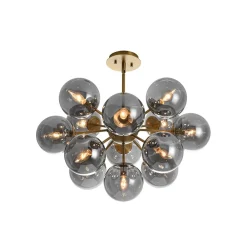 Glam Dark Pearl Sputnik Smoked Glass Bubble Chandelier Light Fixture