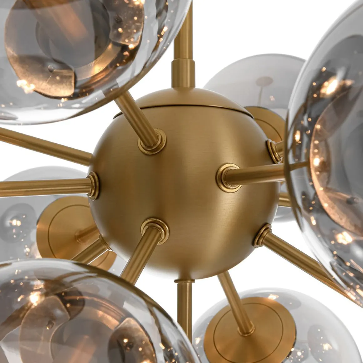 Glam Dark Pearl Sputnik Smoked Glass Bubble Chandelier Light Fixture