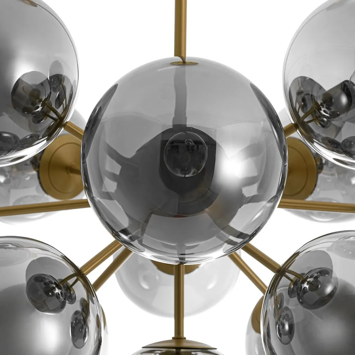 Glam Dark Pearl Sputnik Smoked Glass Bubble Chandelier Light Fixture