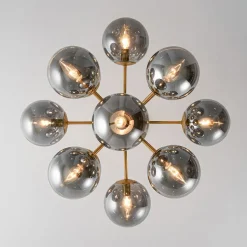 Glam Dark Pearl Sputnik Smoked Glass Bubble Chandelier Light Fixture