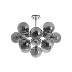 Glam Dark Pearl Sputnik Smoked Glass Bubble Chandelier Light Fixture