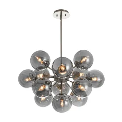 Glam Dark Pearl Sputnik Smoked Glass Bubble Chandelier Light Fixture
