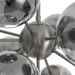 Glam Dark Pearl Sputnik Smoked Glass Bubble Chandelier Light Fixture