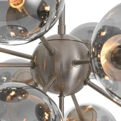 Glam Dark Pearl Sputnik Smoked Glass Bubble Chandelier Light Fixture