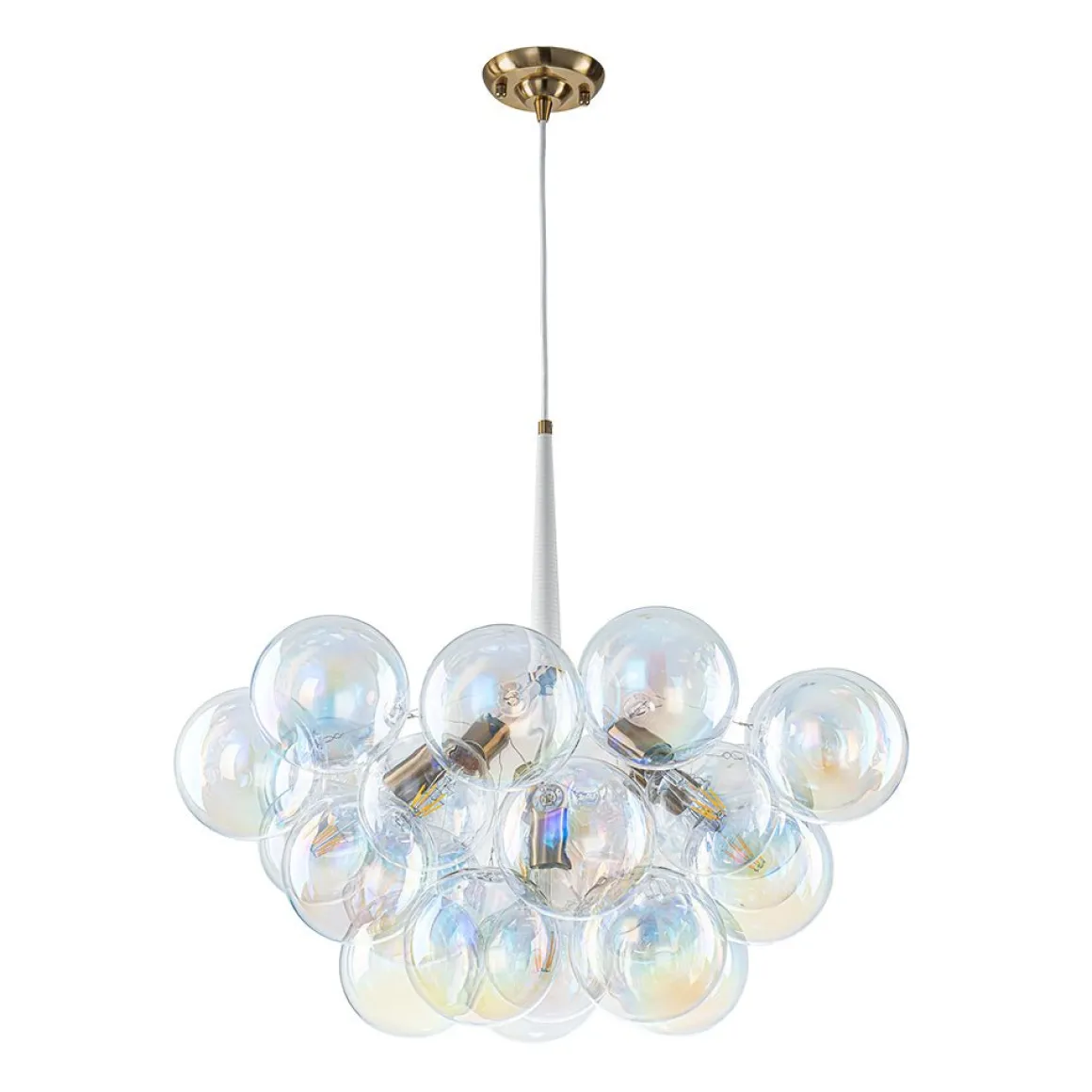 Glam Iridescent Glass Globe Cluster Bubble Chandelier