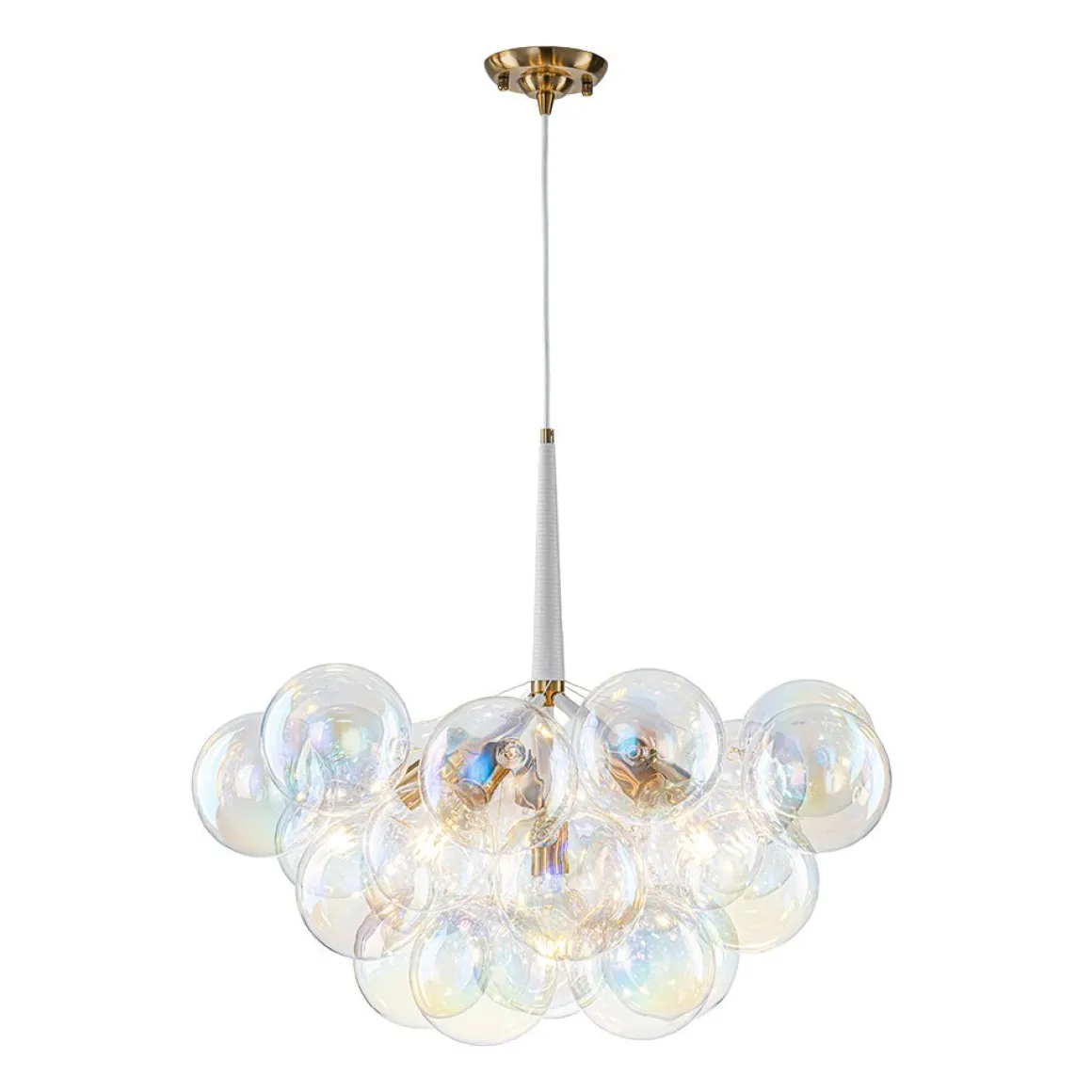 Glam Iridescent Glass Globe Cluster Bubble Chandelier