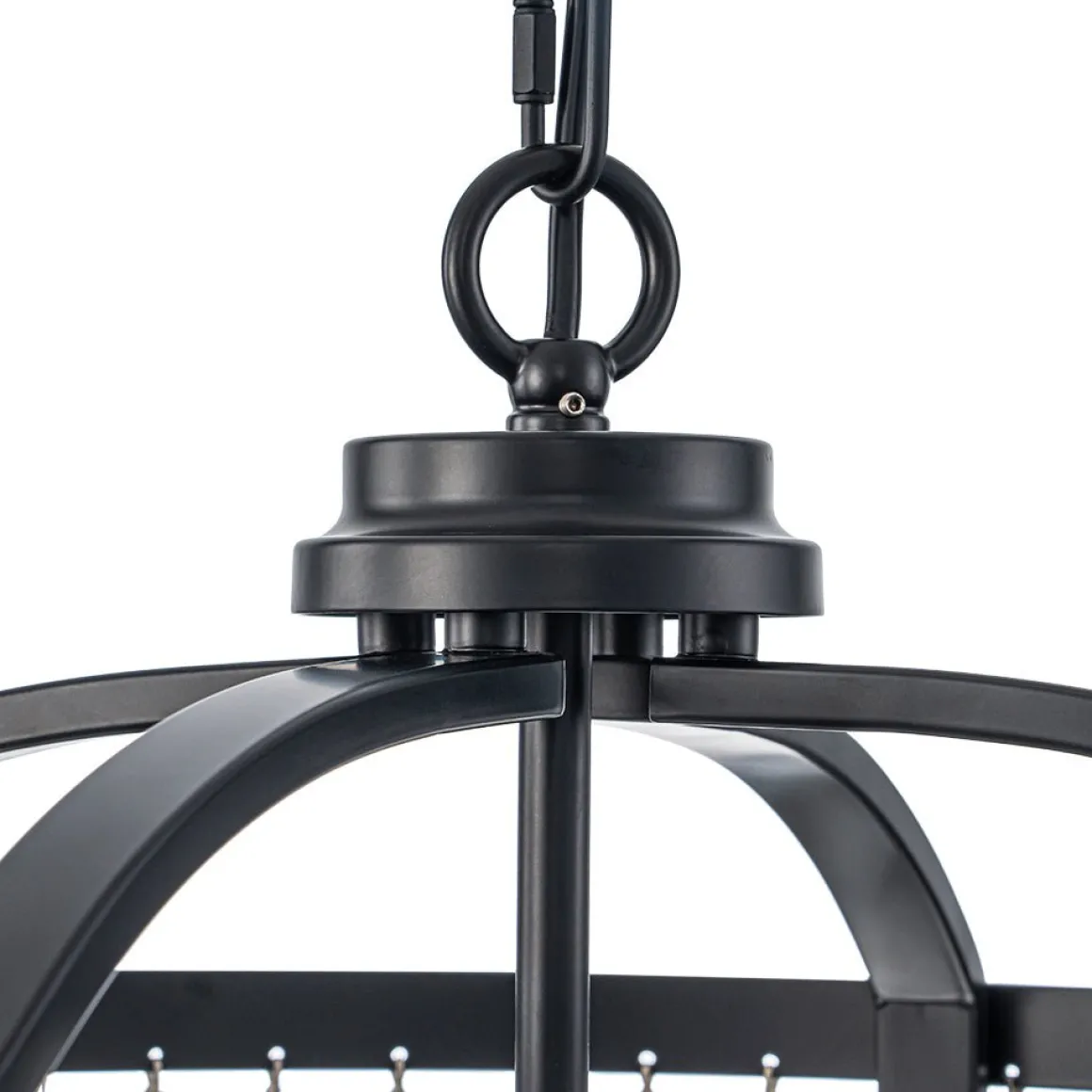 Glam 4-Light Faceted Crystal Round Cage Pendant