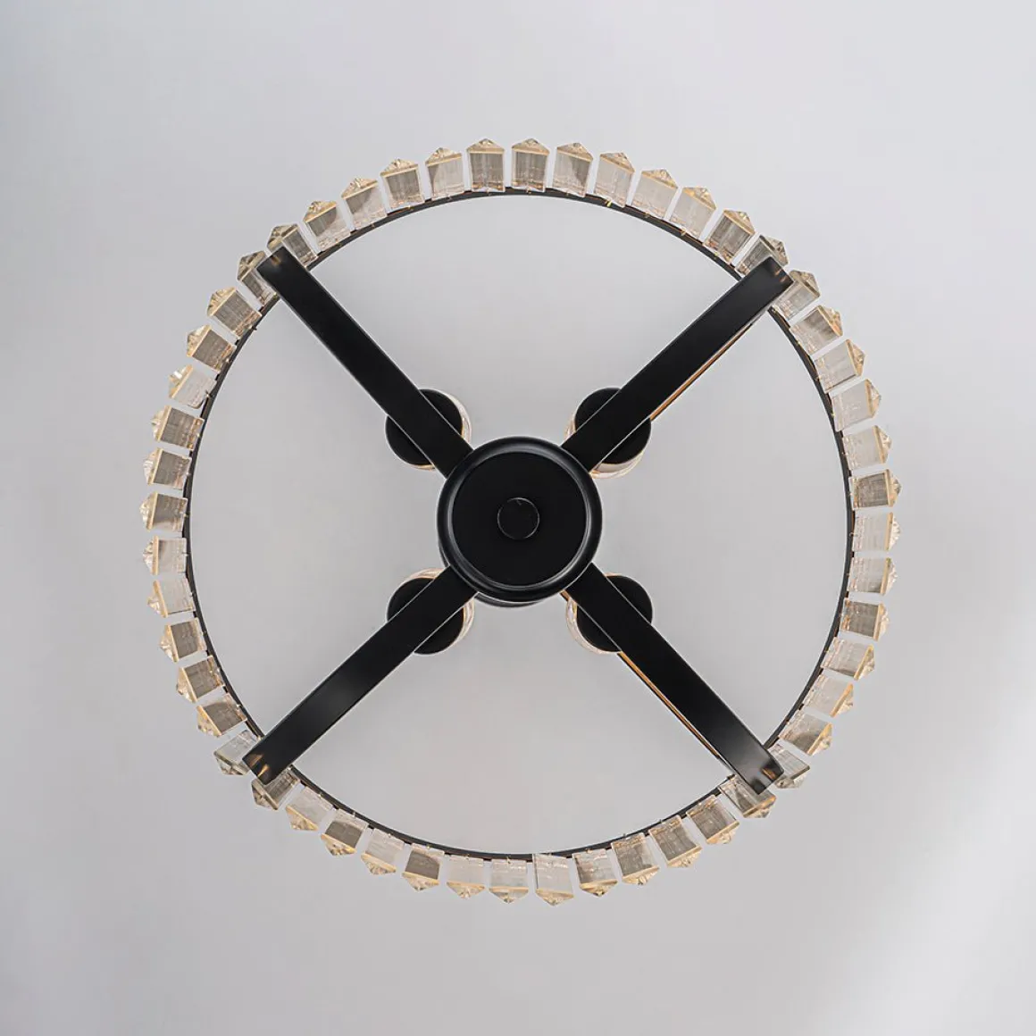Glam 4-Light Faceted Crystal Round Cage Pendant