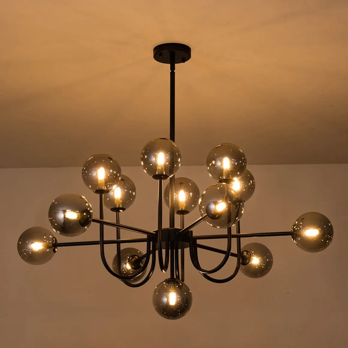 Glam 13-Light Sputnik Glass Globe Bubble Chandelier
