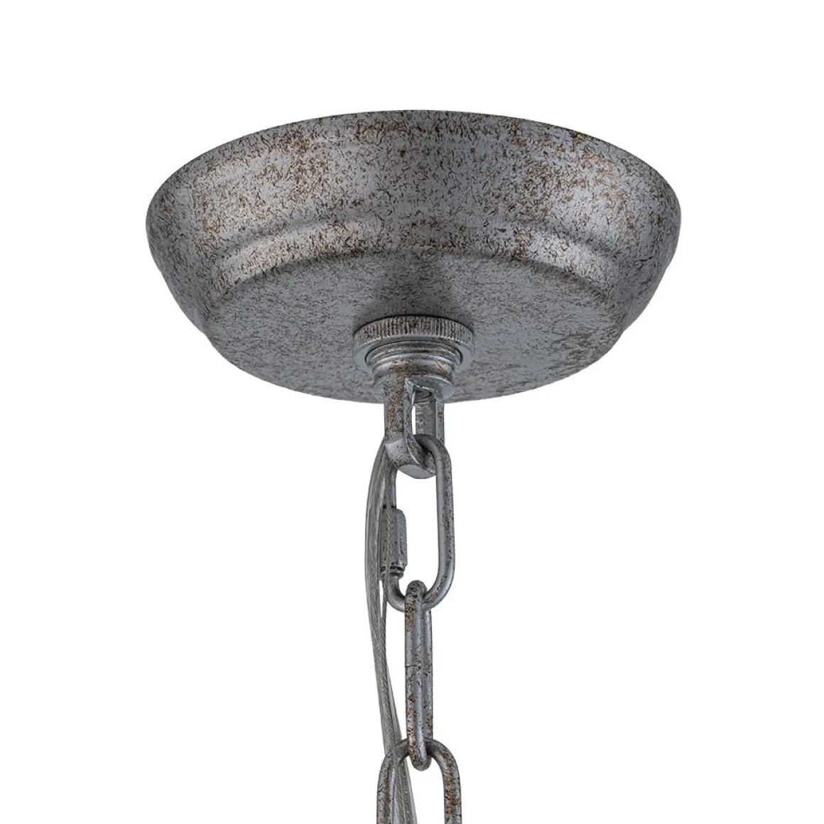 Glam Shabby Chic Crystal Globe Chandelier Distressed Silver
