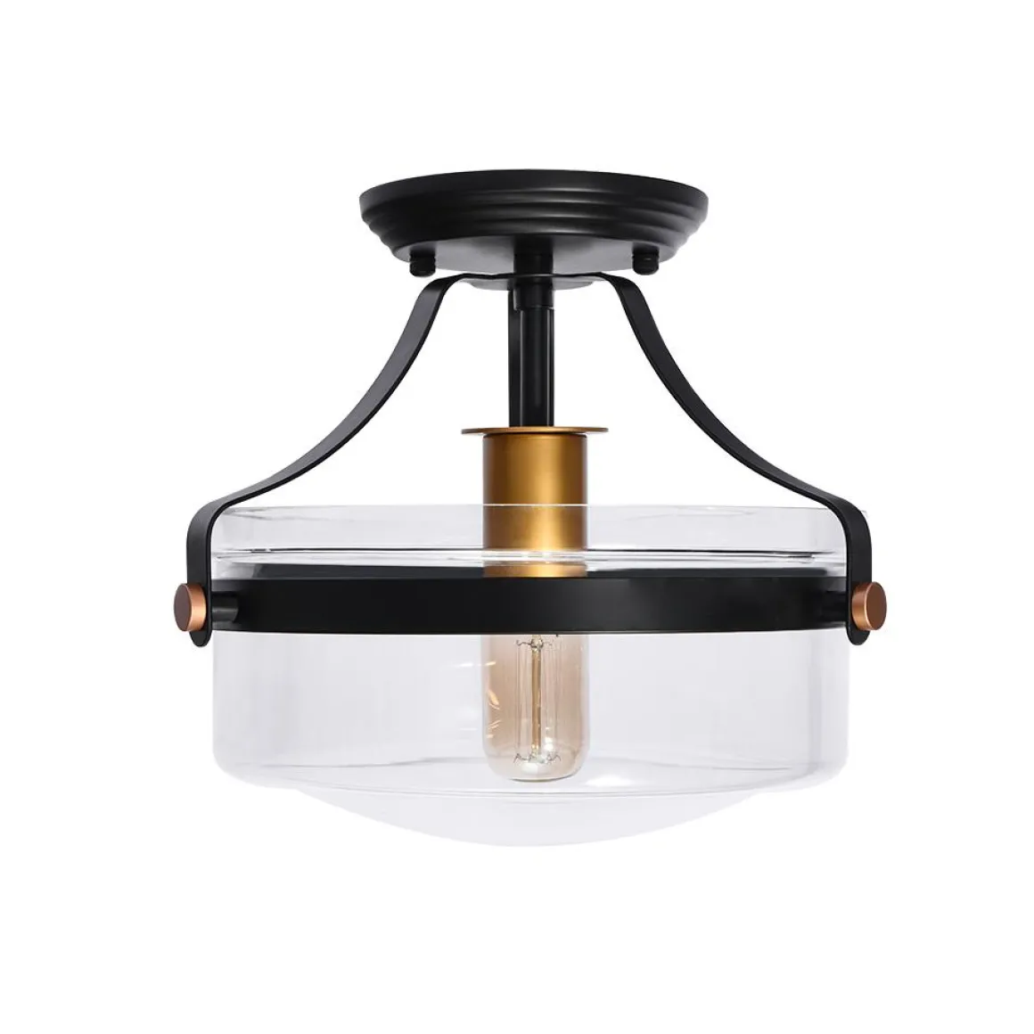 Glass Lantern Semi Flush Mount