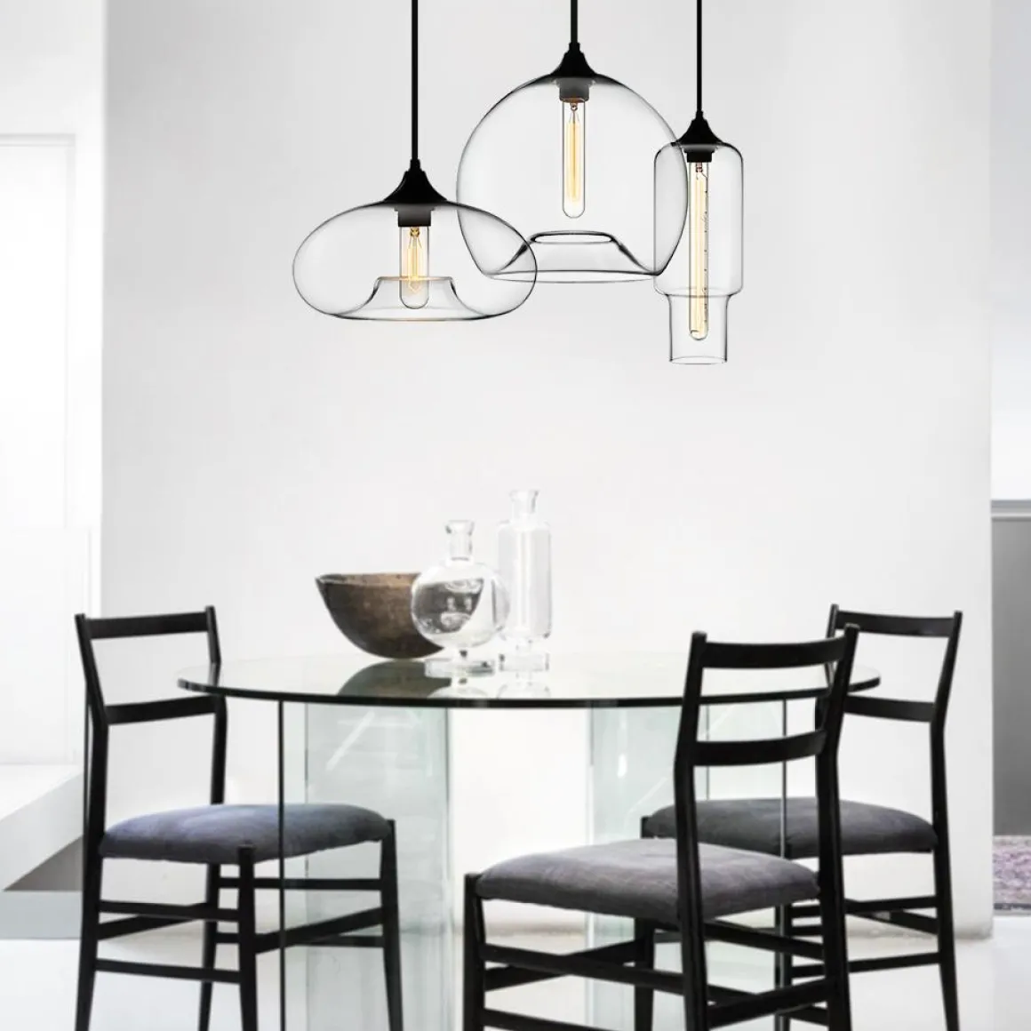 Glass Linear 3-light Island Pendant