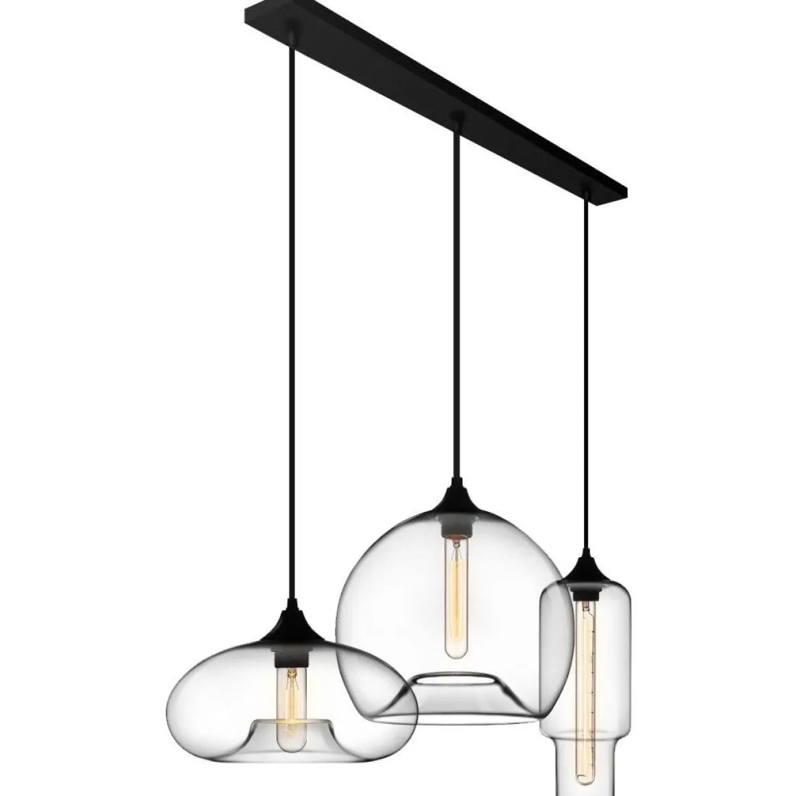 Glass Linear 3-light Island Pendant
