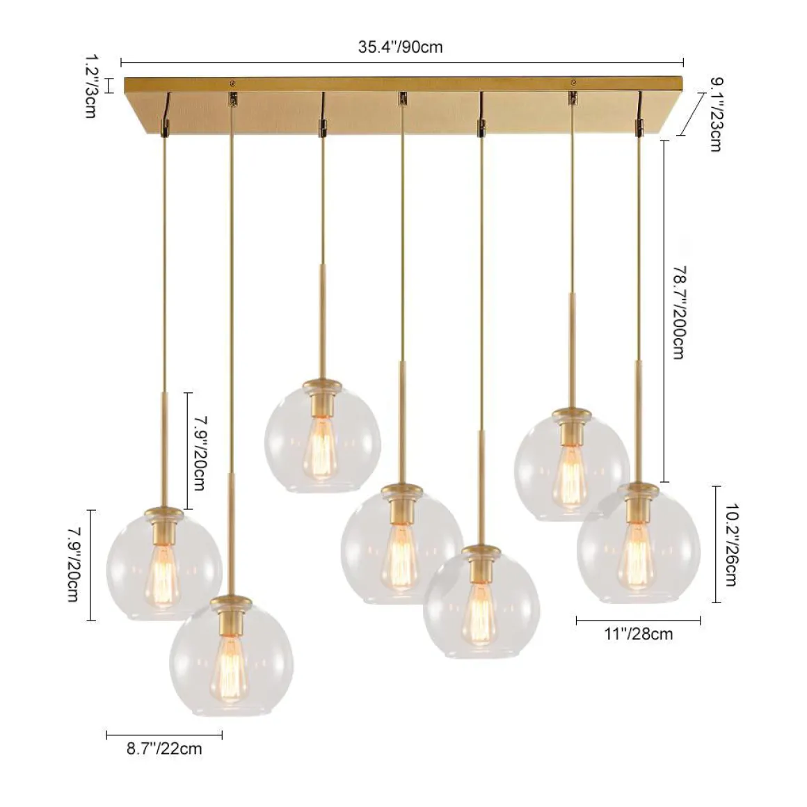 Globe Cluster Kitchen Island Pendant Light