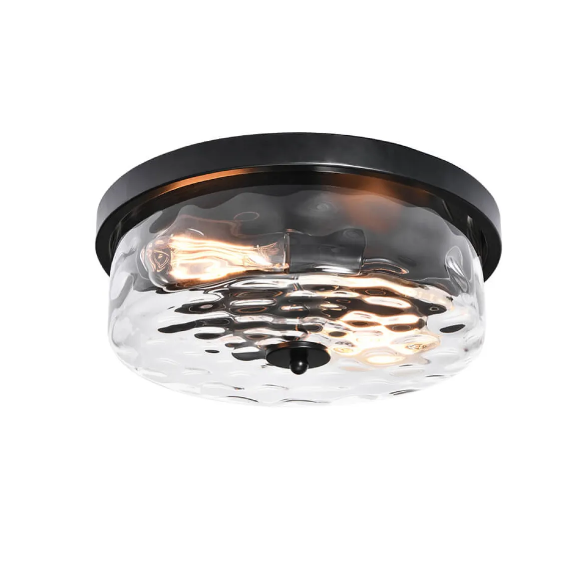 Hammered Glass Flush Mount Ceiling Light