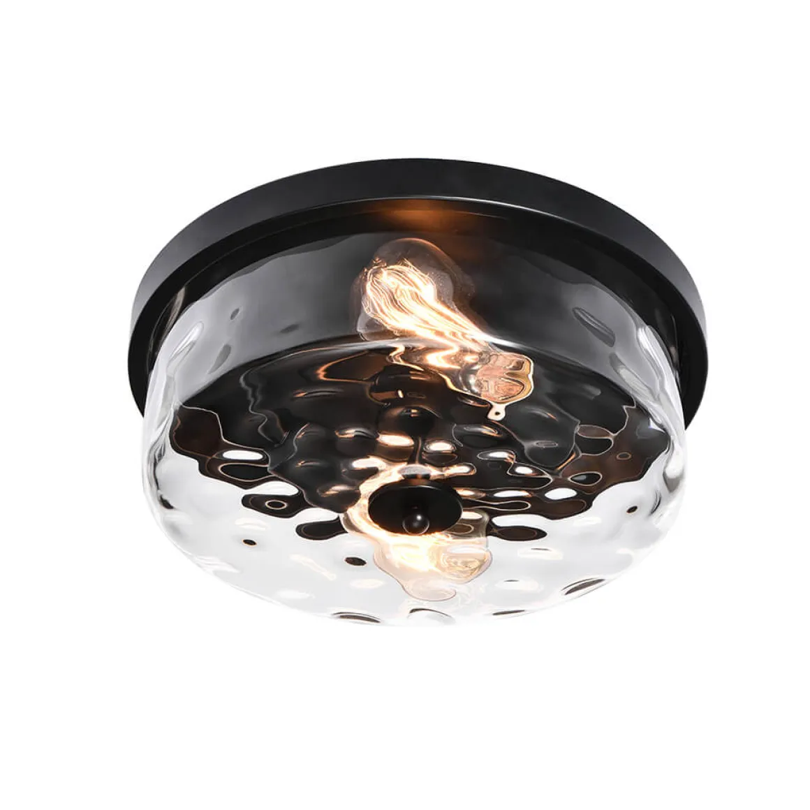Hammered Glass Flush Mount Ceiling Light