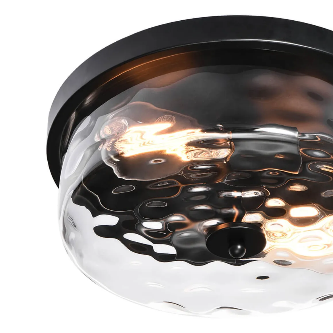 Hammered Glass Flush Mount Ceiling Light