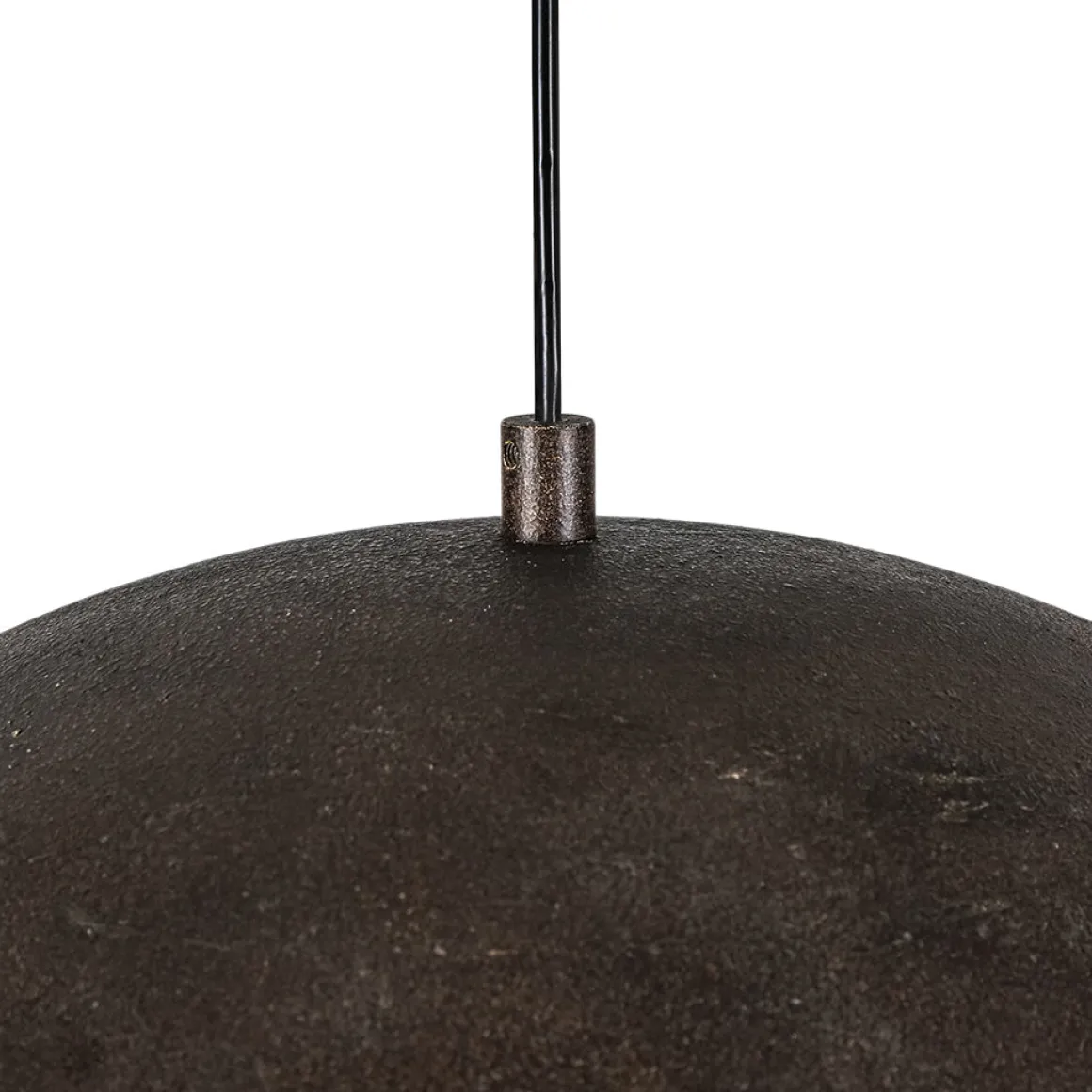 Hand-Applied Aged Bronze Patina Oversized Metal Dome Pendant