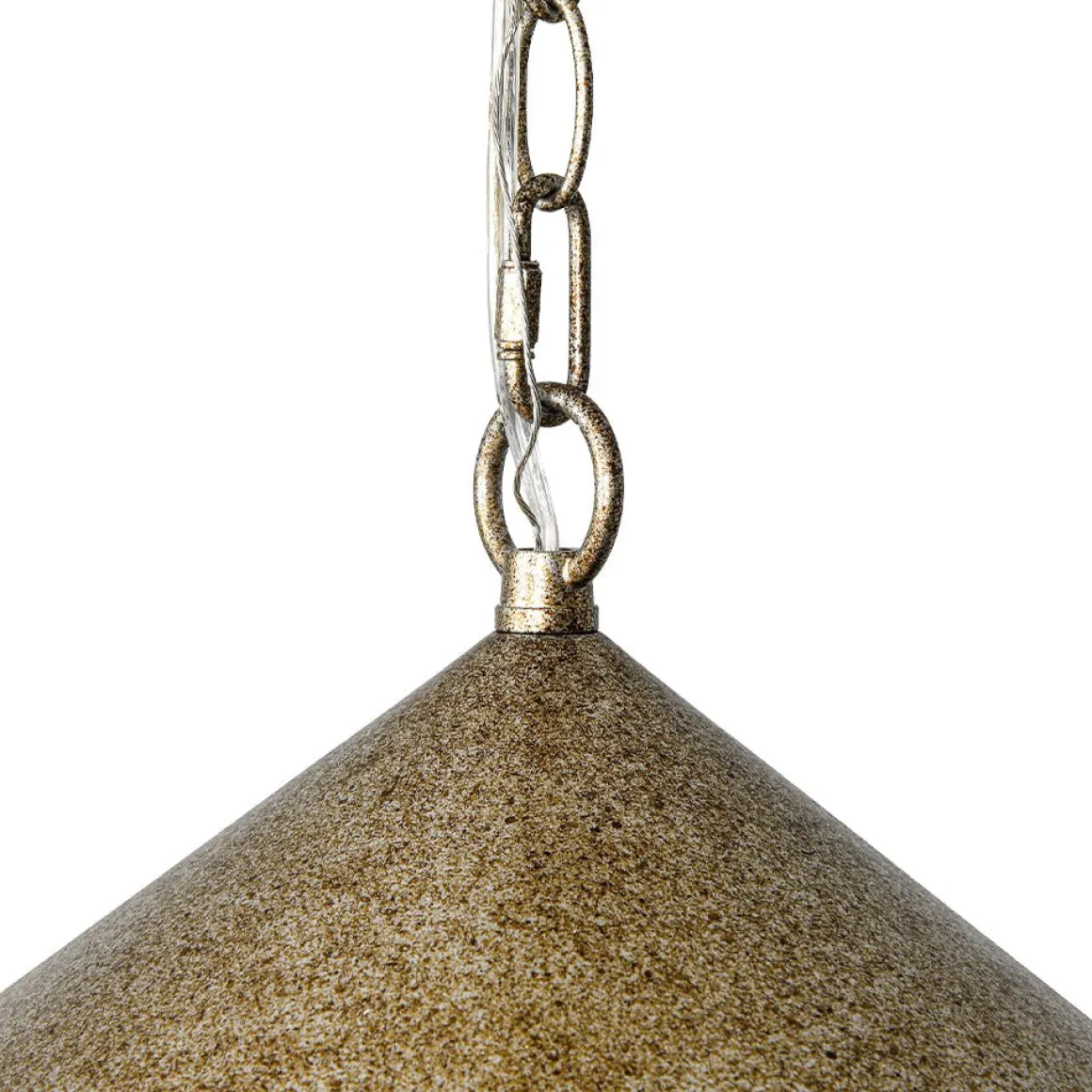 Industrial 1-Light Rusty Silver Iron Cone Kitchen Pendant