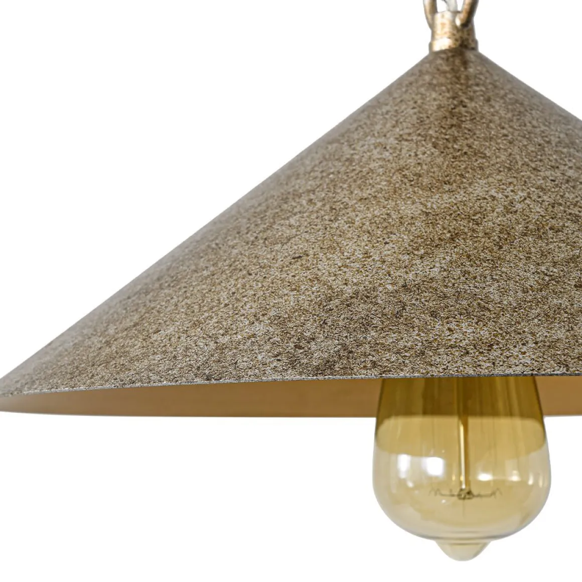 Industrial 1-Light Rusty Silver Iron Cone Kitchen Pendant