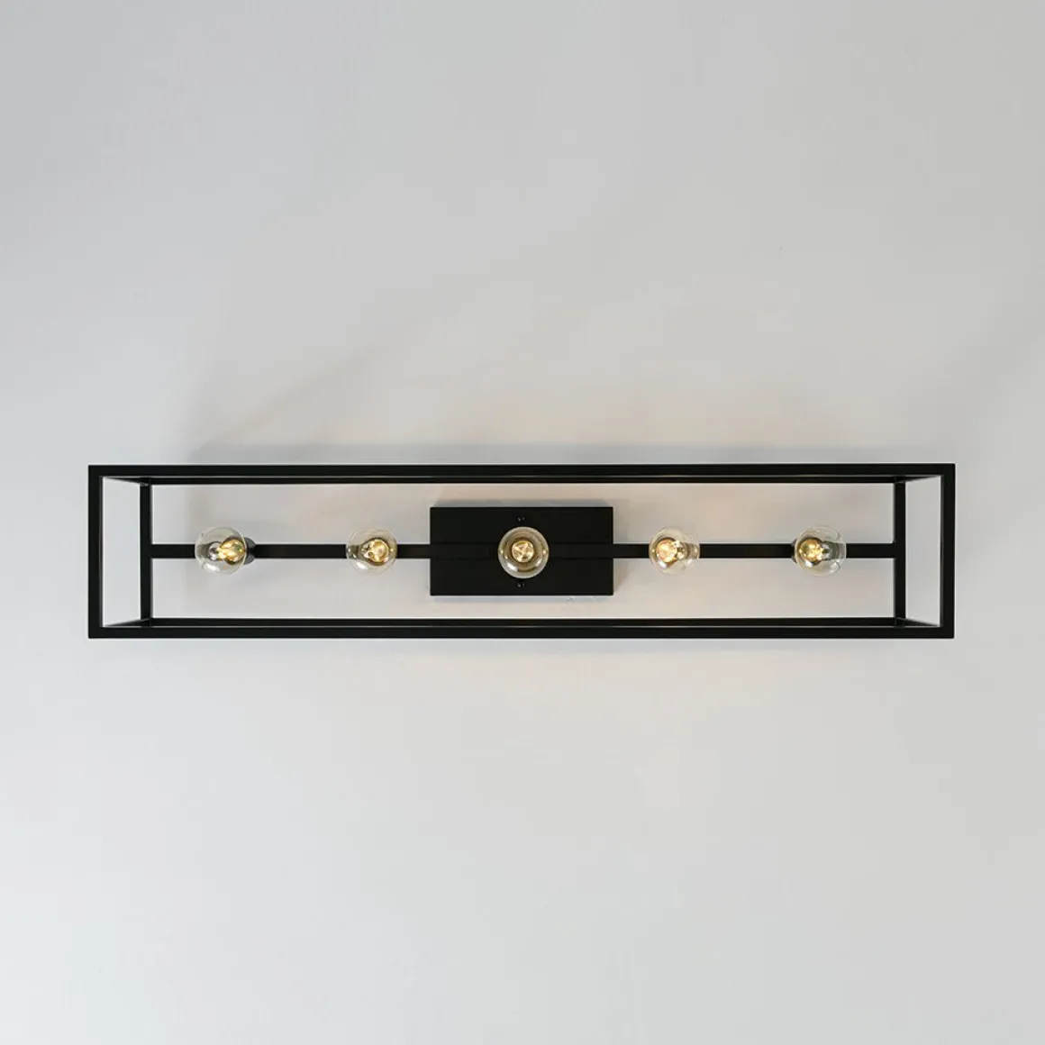 Industrial Minimalist Rectangle Cage Semi Flush Mount