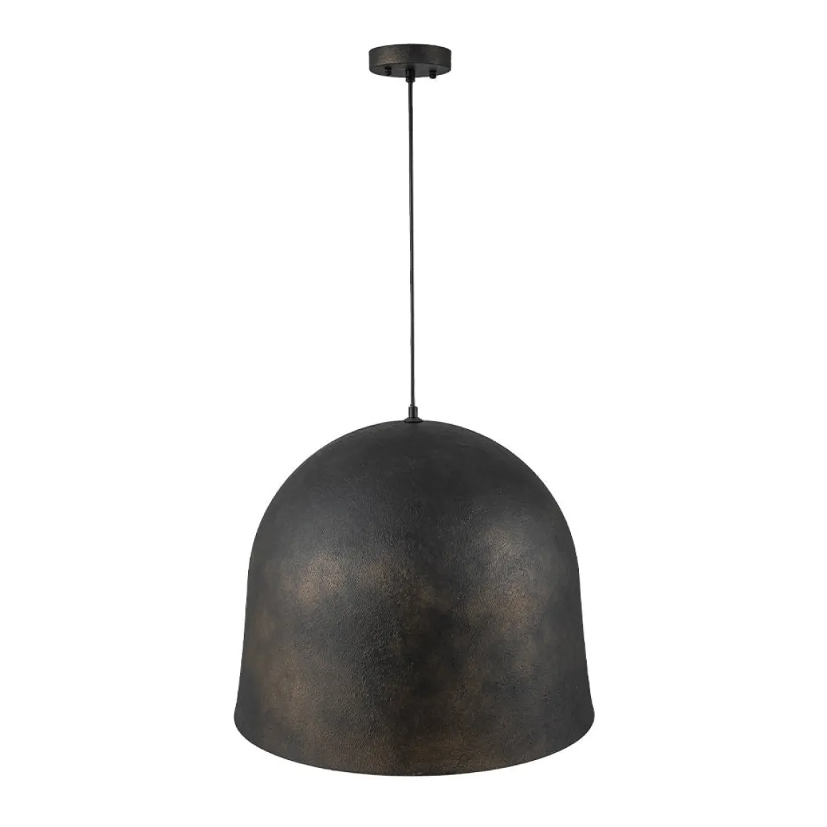Industrial Oversized Iron Bell Dome Pendant Light Black Gold Powder