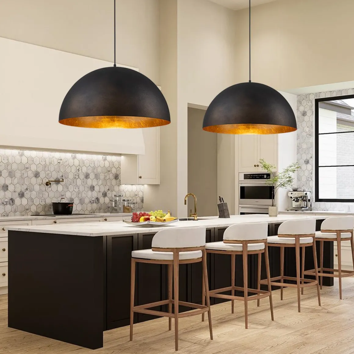 Industrial Oversized Large Metal Dome Pendant Light