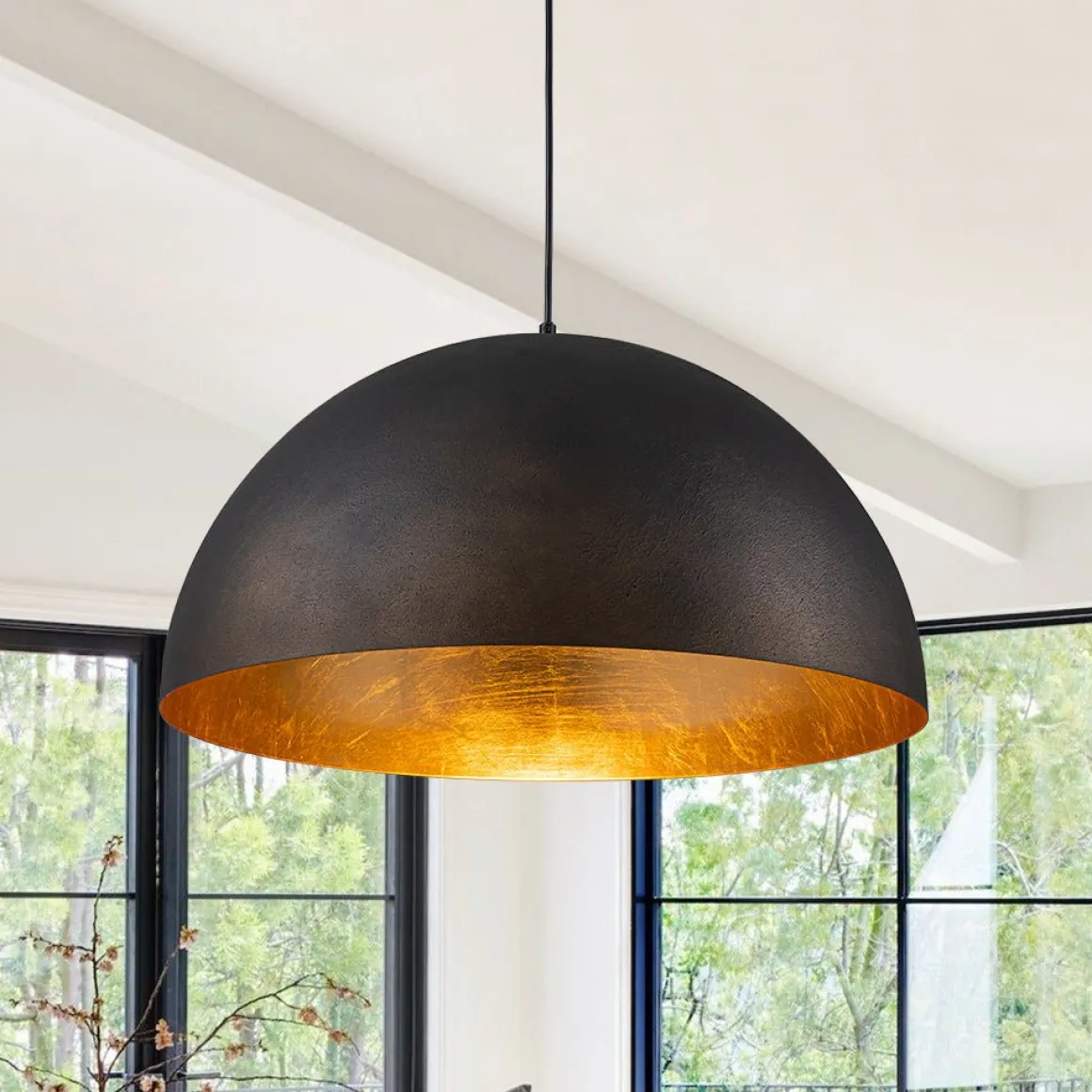 Industrial Oversized Large Metal Dome Pendant Light