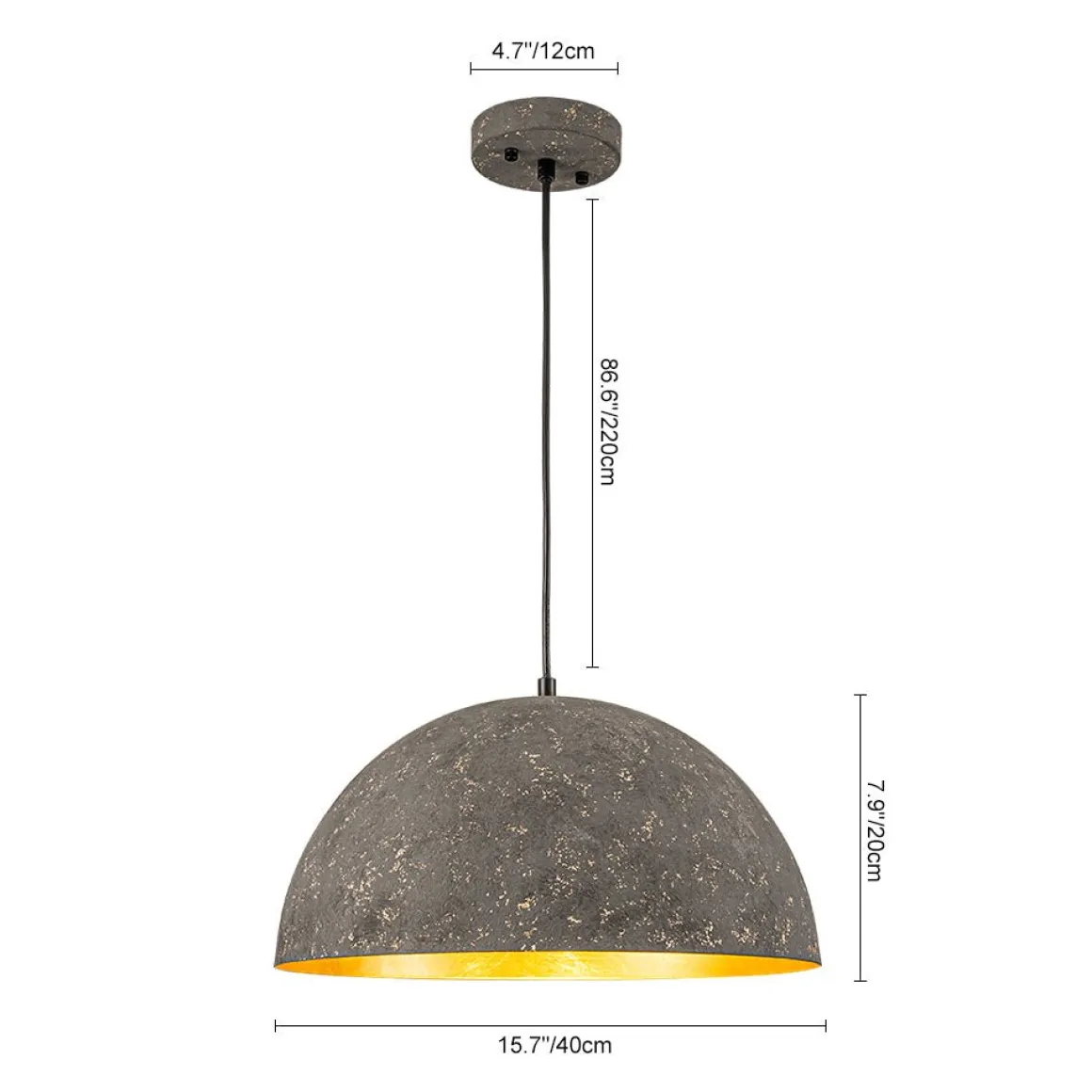 Industrial Oversized Large Metal Dome Pendant Light
