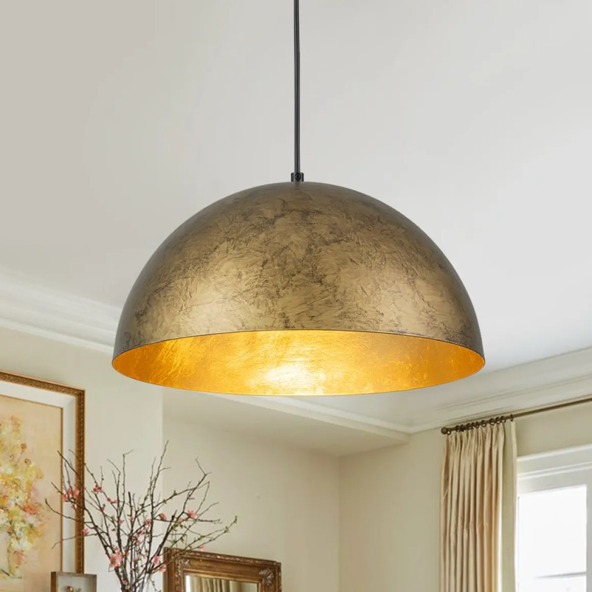 Industrial Oversized Large Metal Dome Pendant Light