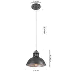 Industrial Single Pot Lid Dome Pendant